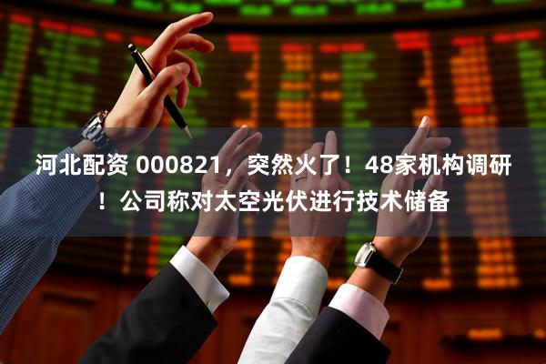 河北配资 000821，突然火了！48家机构调研！公司称对太空光伏进行技术储备